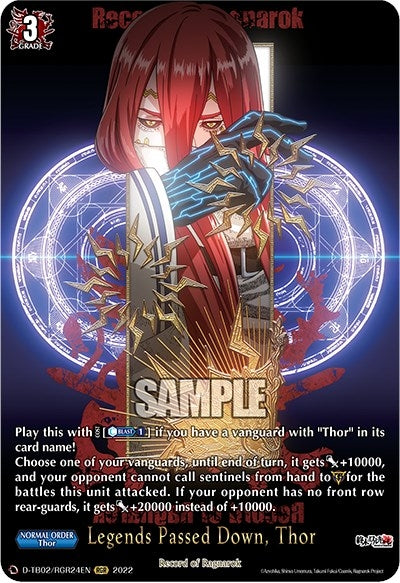 Legends Passed Down Thor (RGR) (224) [D-TB02] - Cardfight Vanguard Single
