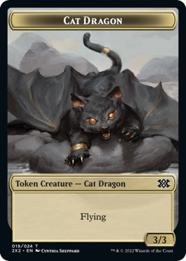 Cat Dragon // Spirit (002) Double-sided Token (0) [2X2] - MTG Single