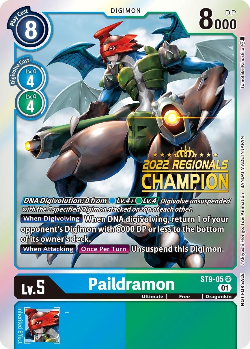 Paildramon (2022 Championship Offline Regional) [Online Champion] (905) [ST-9] - Digimon Card Game Single