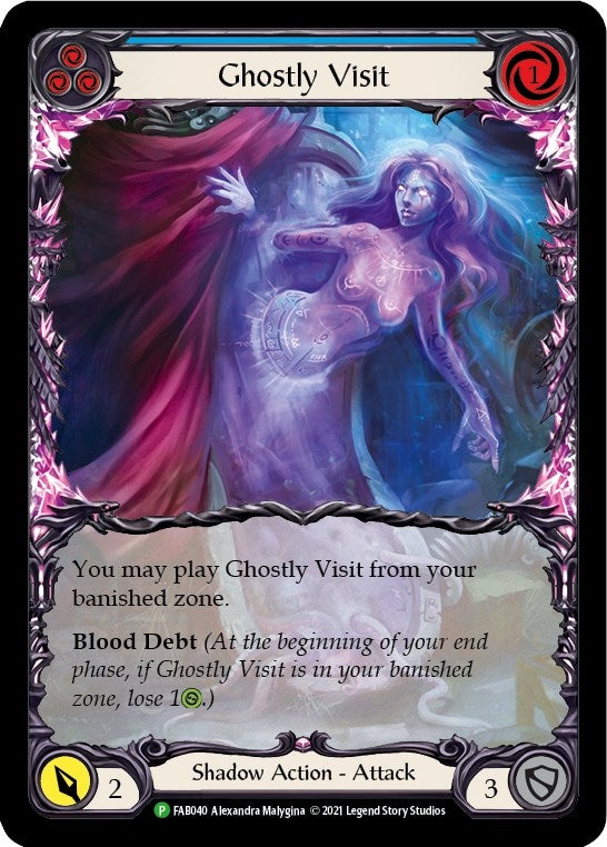 Ghostly Visit (Blue) - FAB040 (40) [PR] - Flesh and Blood TCG Single