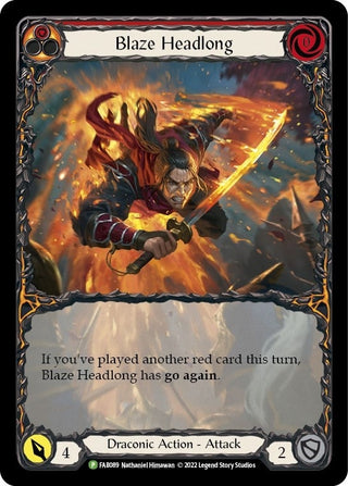 Blaze Headlong - FAB089 (89) [PR] - Flesh and Blood TCG Single