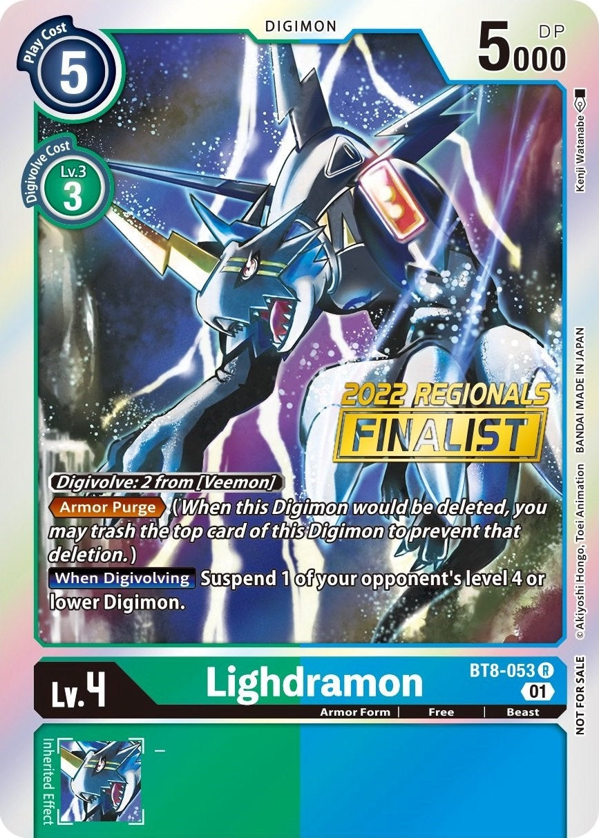 Lighdramon (2022 Championship Offline Regional) [Online Finalist] (8053) [BT08] - Digimon Card Game Single