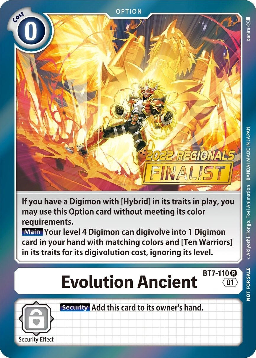 Evolution Ancient (2022 Championship Offline Regional) [Online Finalist] (7110) [BT07] - Digimon Card Game Single
