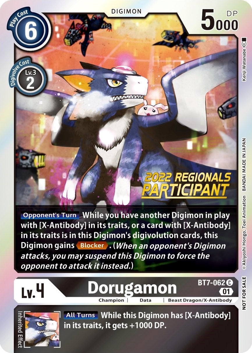 Dorugamon (2022 Championship Offline Regional) [Online Participant] (7062) [BT07] - Digimon Card Game Single