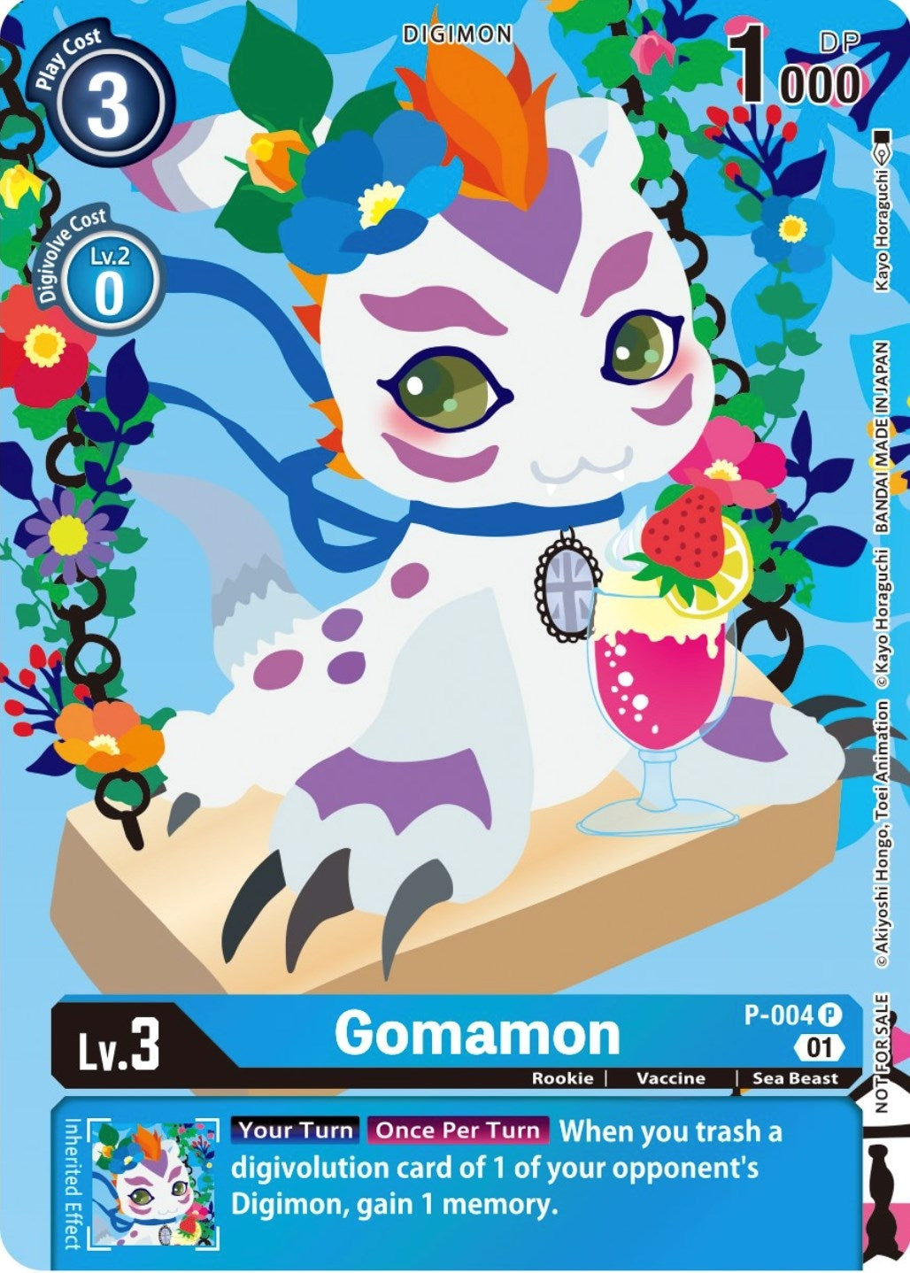 Gomamon - P-004 (Tamer’s Card Set 2 Floral Fun) (4) [D-PR] - Digimon Card Game Single