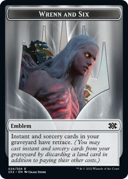 Emblem - Wrenn and Six // Monk Double-sided Token (0) [2X2] - MTG Single
