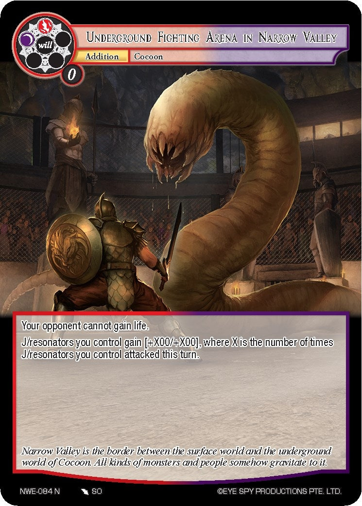 Underground Fighting Arena in Narrow Valley (84) [NWE] - Force of Will Single