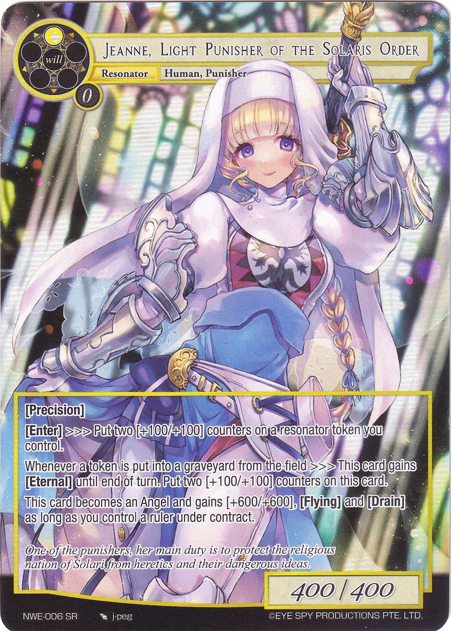 Jeanne Light Punisher of the Solaris Order (Full Art) (6) [NWE] - Force of Will Single