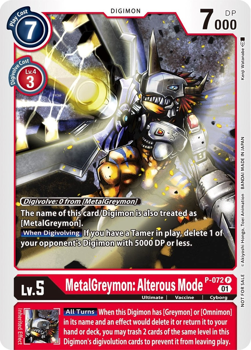 MetalGreymon: Alterous Mode (72) [D-PR] - Digimon Card Game Single