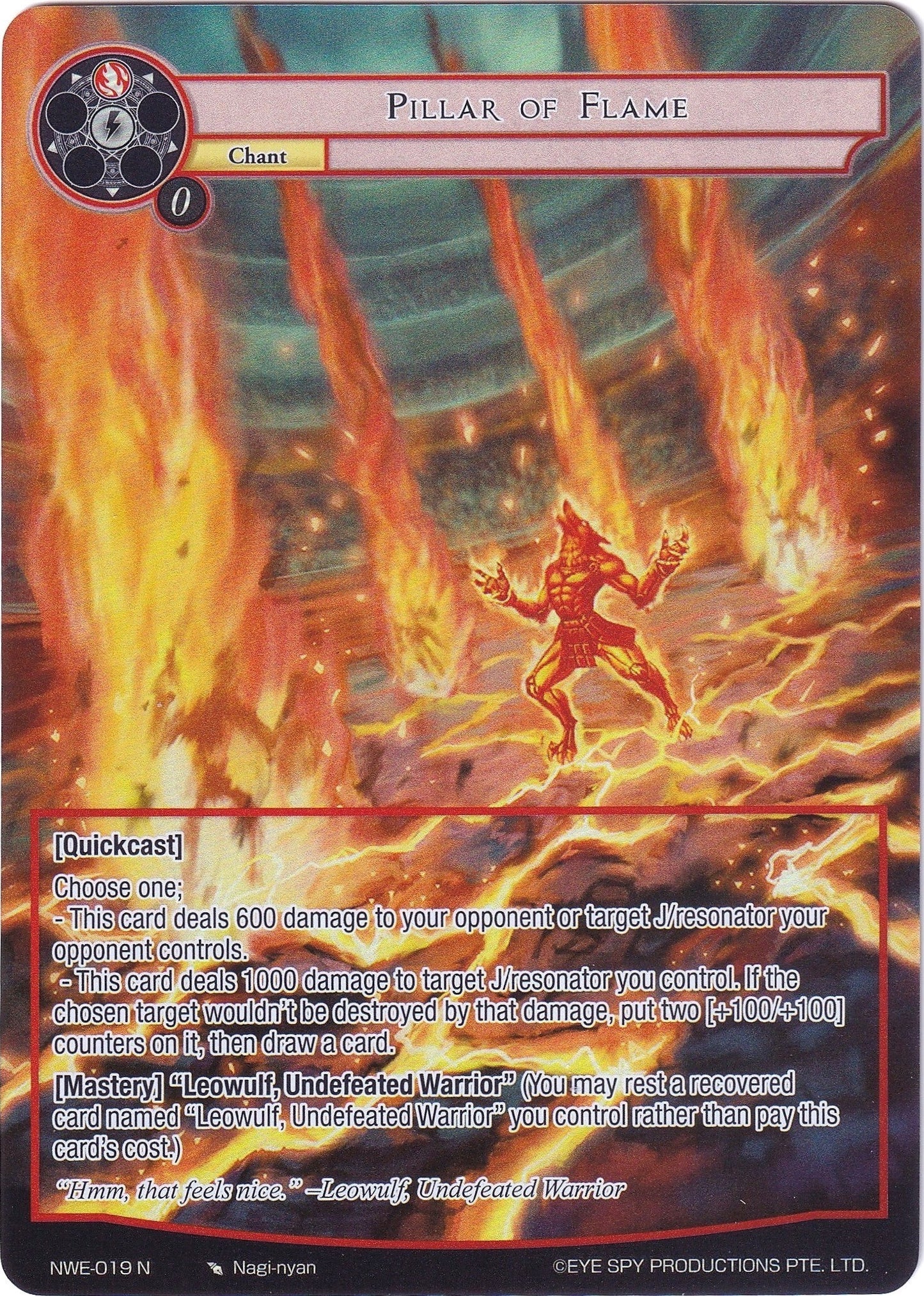 Pillar of Flame (Full Art) (19) [NWE] - Force of Will Single