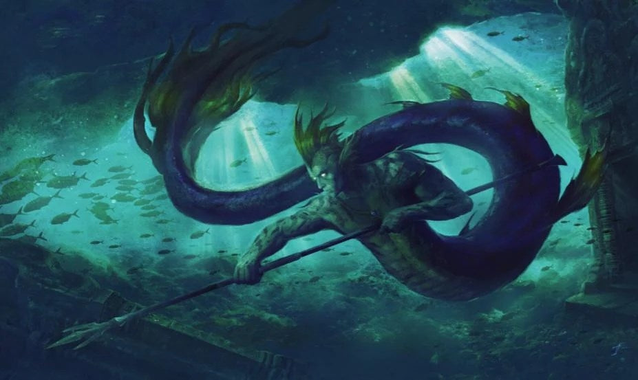 GamerMats Playmat - Merfolk (Premium White Stitched) - Playmats Sealed