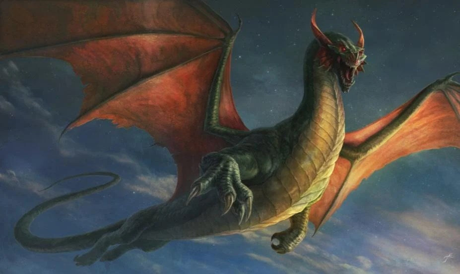 GamerMats Playmat - Dragon (Premium Black Stitched) - Playmats Sealed