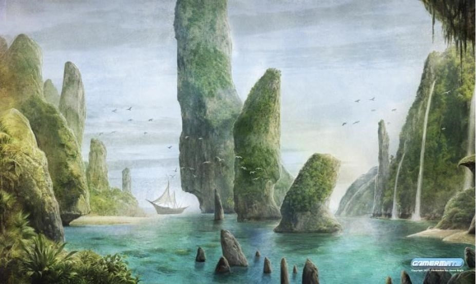 GamerMats Playmat - Island (Premium Black Stitched) - Playmats Sealed