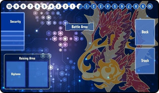 GamerMats Playmat - Digimon Compatible Red Dragon (Premium with Zones White Stitched) - Playmats Sealed