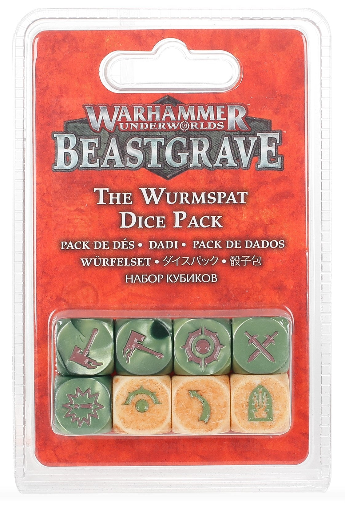 Warhammer: Underworlds - The Wurmspat Dice Set (8-Pack) [ACCS] - Warhammer Game Accessories Sealed