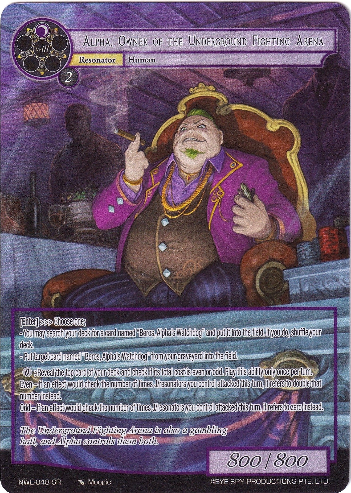 Alpha Owner of the Underground Fighting Arena (Full Art) (48) [NWE] - Force of Will Single