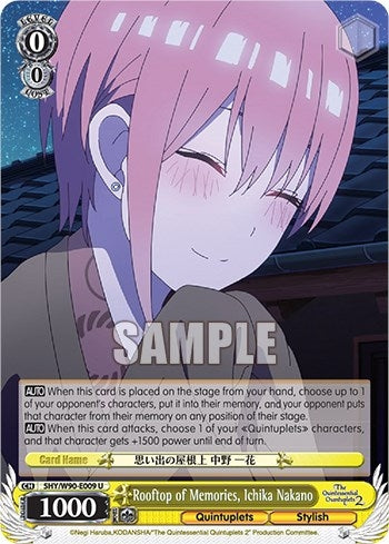 Rooftop of Memories Ichika Nakano (5) [5HY/W90] - Weiss Schwarz Single