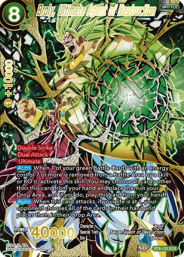 Image for Broly, Ultimate Agent of Destruction (SCR) (BT6-125) [DBS-BE21]