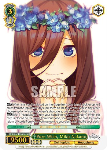 Pure Wish Miku Nakano (HYR) (5) [5HY/W90] - Weiss Schwarz Single
