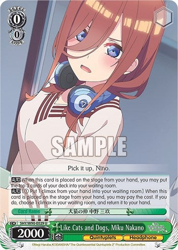 Like Cats and Dogs Miku Nakano (5) [5HY/W90] - Weiss Schwarz Single
