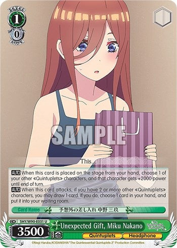Unexpected Gift Miku Nakano (5) [5HY/W90] - Weiss Schwarz Single