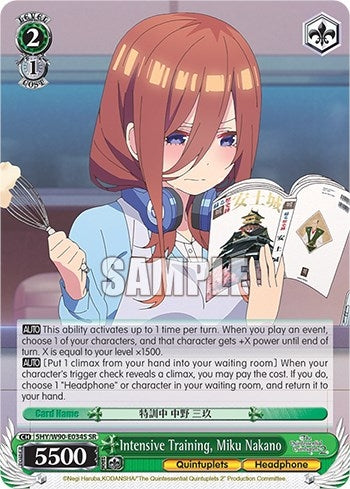 Intensive Training Miku Nakano (SR) (5) [5HY/W90] - Weiss Schwarz Single