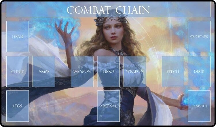 GamerMats Playmat - Blue Mage Flesh and Blood Compatible Zone Mat (Premium Black Stitched) - Playmats Sealed