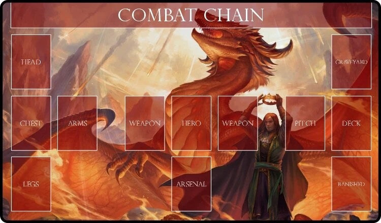 GamerMats Playmat - Red Mage Flesh and Blood Compatible Zone Mat - Playmats Sealed