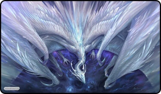 GamerMats Playmat - White Crystal Dragon (Premium White Stitched) - Playmats Sealed