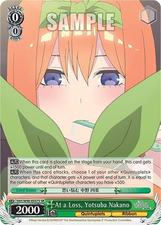 At a Loss Yotsuba Nakano (SR) (5) [5HY/W90] - Weiss Schwarz Single
