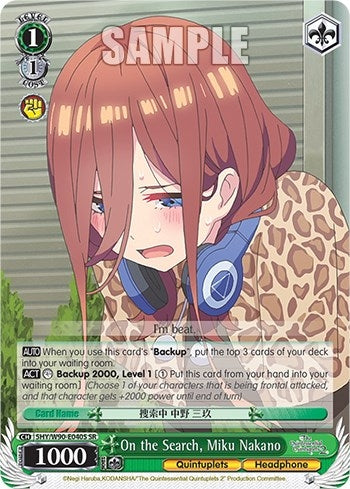 On the Search Miku Nakano (SR) (5) [5HY/W90] - Weiss Schwarz Single