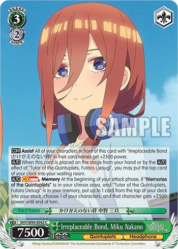 Irreplaceable Bond Miku Nakano (5) [5HY/W90] - Weiss Schwarz Single