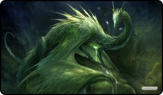 GamerMats Playmat - Green Crystal Dragon (Premium White Stitched) - Playmats Sealed