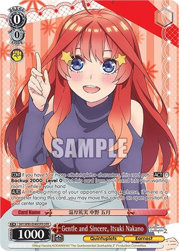 Gentle and Sincere Itsuki Nakano (OFR) (5) [5HY/W90] - Weiss Schwarz Single