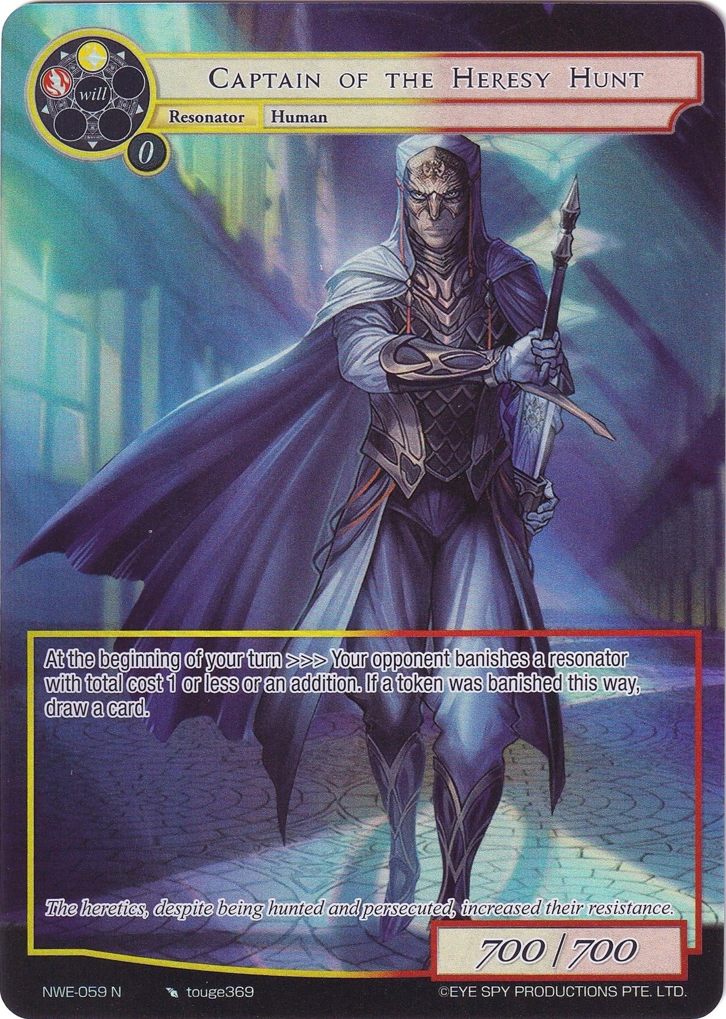 Captain of the Heresy Hunt (Full Art) (59) [NWE] - Force of Will Single