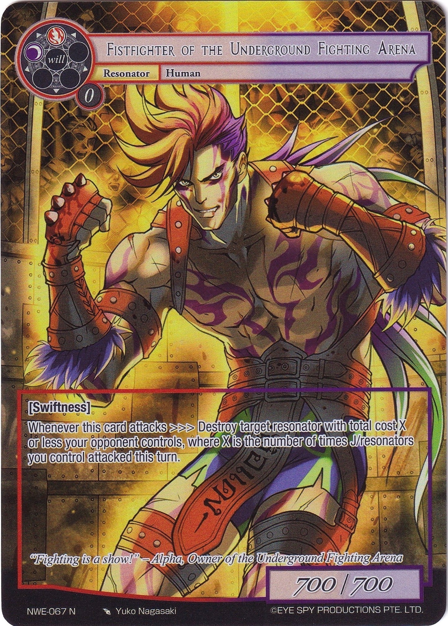 Fistfighter of the Underground Fighting Arena (Full Art) (67) [NWE] - Force of Will Single
