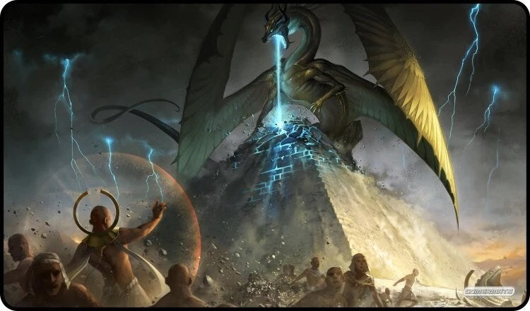 GamerMats Playmat - Egyptian Dragon (Premium Black Stitched) - Playmats Sealed