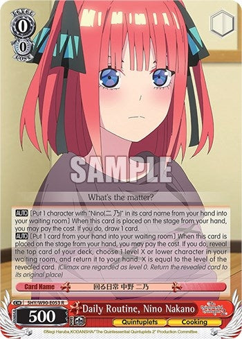 Daily Routine Nino Nakano (5) [5HY/W90] - Weiss Schwarz Single