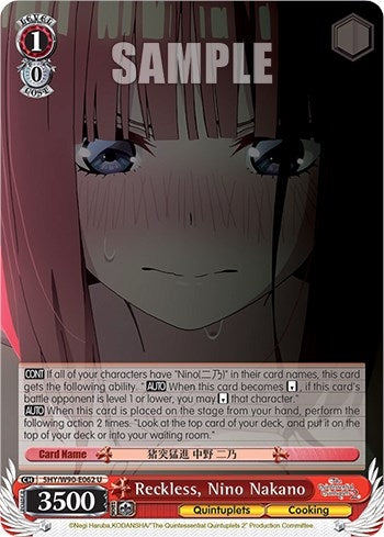 Reckless Nino Nakano (5) [5HY/W90] - Weiss Schwarz Single