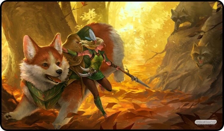 GamerMats Playmat - Corgi and Elf (Premium White Stitched) - Playmats Sealed