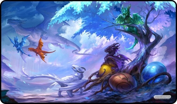 GamerMats Playmat - Baby Dragons Circle of Life (Premium White Stitched) - Playmats Sealed