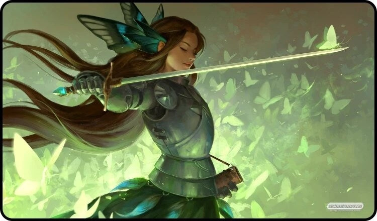 GamerMats Playmat - Butterfly Sword (Premium White Stitched) - Playmats Sealed