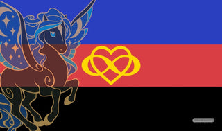 GamerMats Playmat - Polyamorous Unicorn Flag (Premium White Stitched) - Playmats Sealed