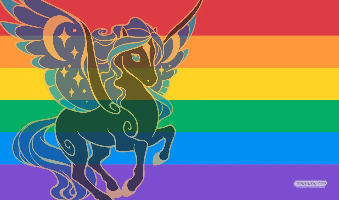 GamerMats Playmat - LGBTQ + Pride Unicorn Flag - Playmats Sealed