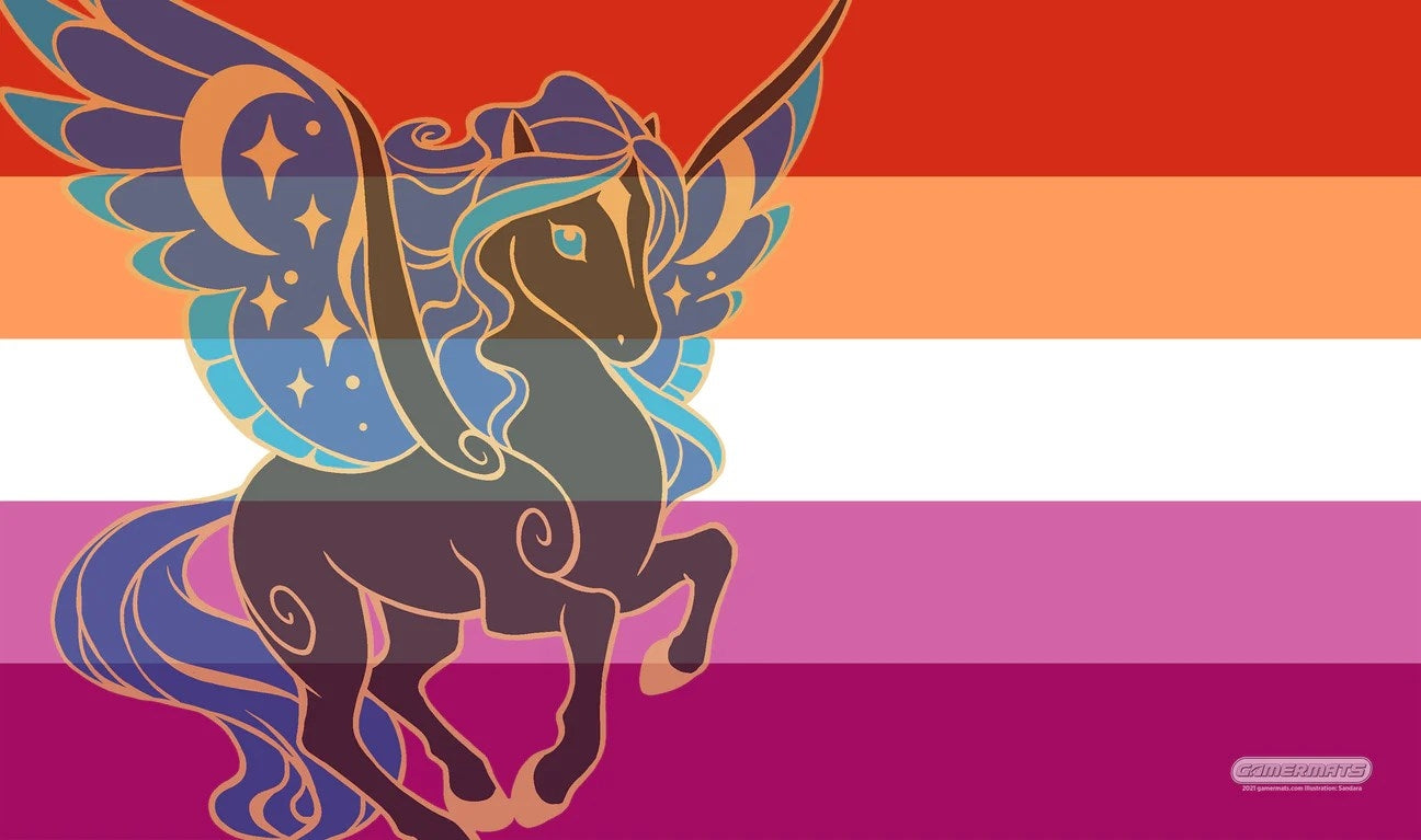 GamerMats Playmat - Lesbian Pride Unicorn Flag - Playmats Sealed