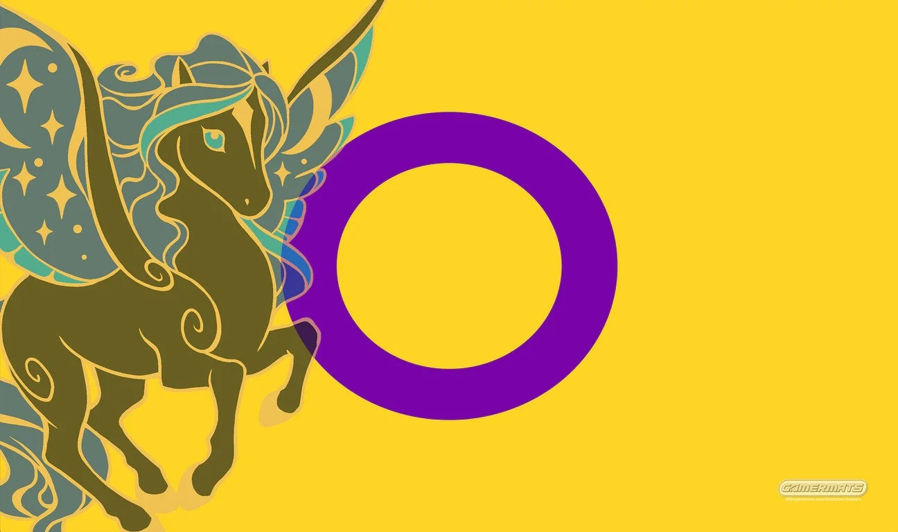 GamerMats Playmat - Intersex Unicorn Flag (Premium White Stitched) - Playmats Sealed