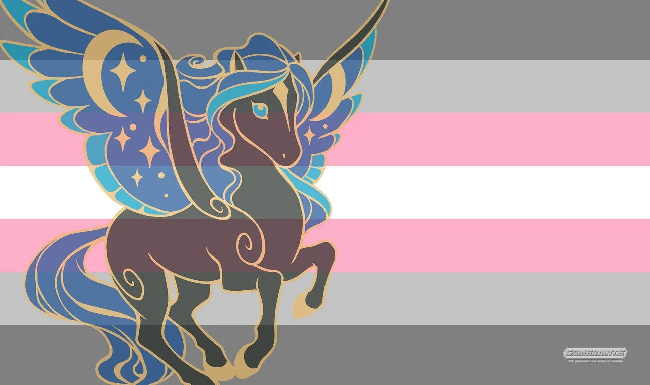 GamerMats Playmat - Demigirl Unicorn Flag - Playmats Sealed