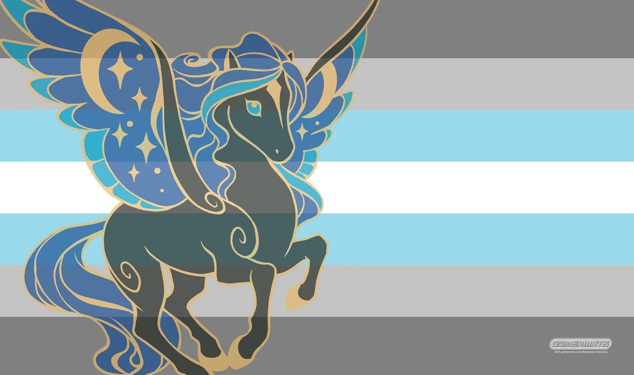 GamerMats Playmat - Demiboy Unicorn Flag - Playmats Sealed