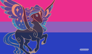 GamerMats Playmat - Bisexual Unicorn Flag (Premium White Stitched) - Playmats Sealed