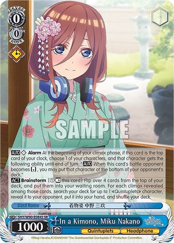 In a Kimono Miku Nakano (SR) (5) [5HY/W90] - Weiss Schwarz Single